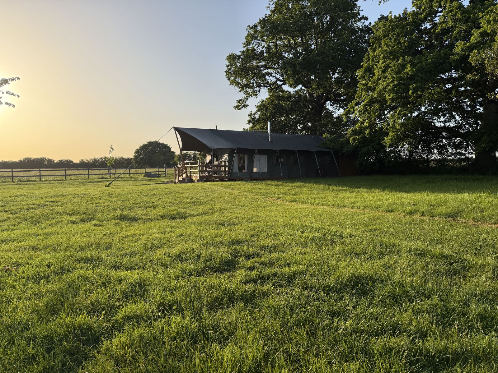 Luxury Canvas Lodge at sunset