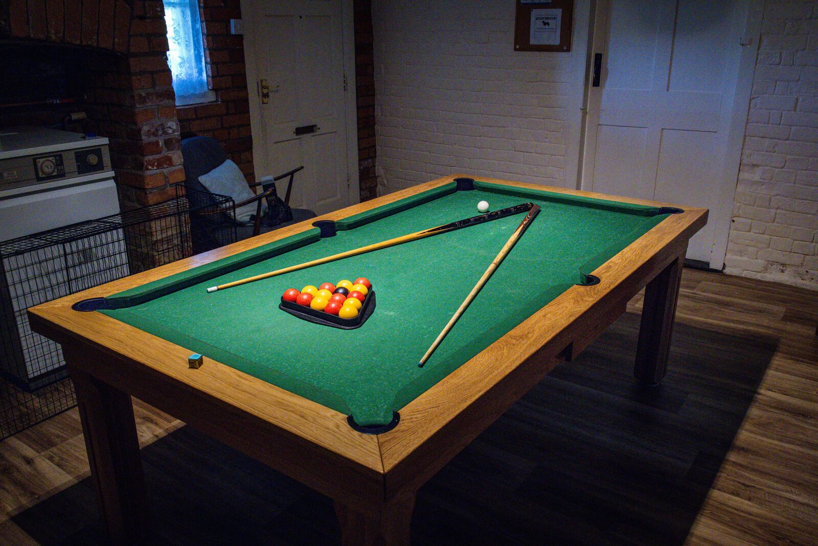 Dedicated games room with pool table for evening tournaments