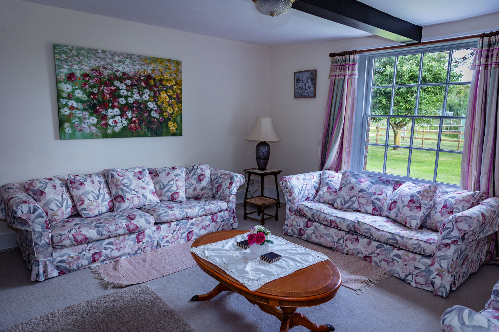 Light-filled sitting room with garden views